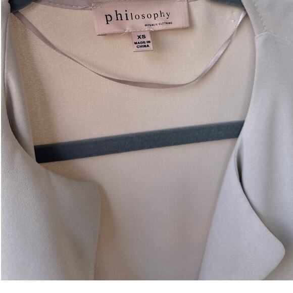 PHILOSOPHY Tan Open Front Lightweight Casual Trench Duster Jacket Size XS - Picture 5 of 5